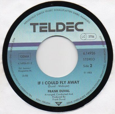 Frank Duval : Angel Of Mine (7", Single)