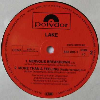 Lake (2) : More Than A Feeling (Special Remix) (12", Maxi)