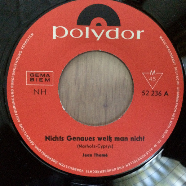 Jean Thomé : Nichts Genaues Weiß Man Nicht / Der Kleine Mann Im Ohr (7", Single, Mono)