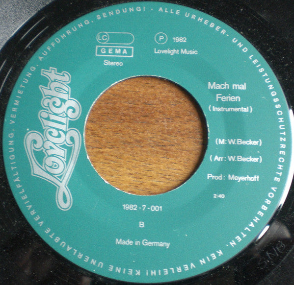 Werner Becker : Mach Mal Ferien (7", Single, Promo)