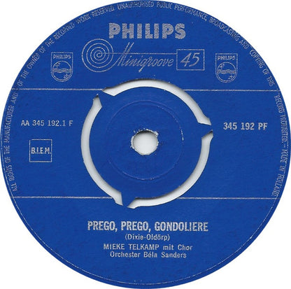 Mieke Telkamp : Prego, Prego, Gondoliere (7", Single)