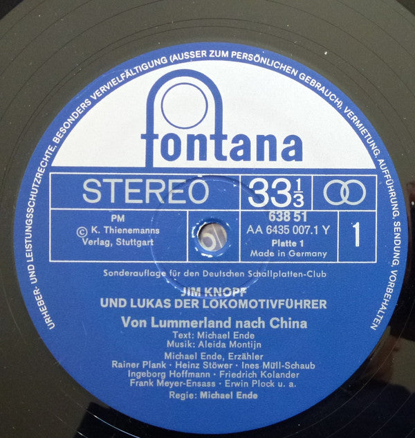 Michael Ende : Jim Knopf Und Lukas Der Lokomotivführer - Von Lummerland Nach China / Von China Bis Ans Ende Der Welt  (2xLP, RE, Gat)