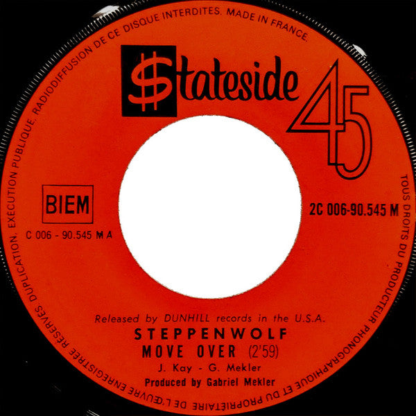 Steppenwolf : More Over / Power Play (7", Single)