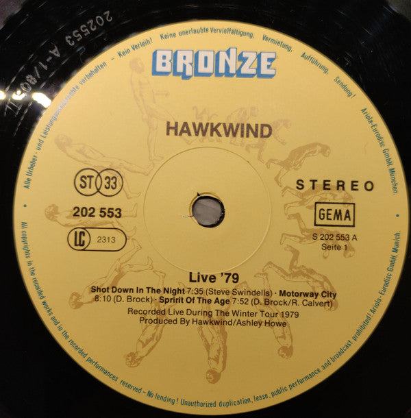 Hawkwind : Live Seventy Nine (LP, Album, RE)