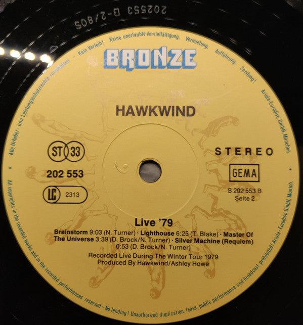 Hawkwind : Live Seventy Nine (LP, Album, RE)