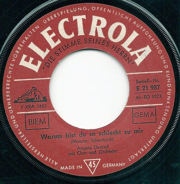 Angèle Durand : Warum Bist Du So Schlecht Zu Mir  (7", Single)