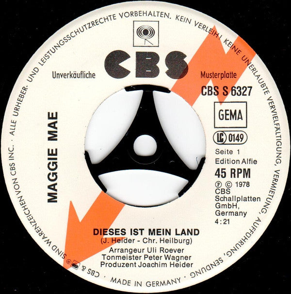 Maggie Mae : Dieses Ist Mein Land (7", Single, Promo)