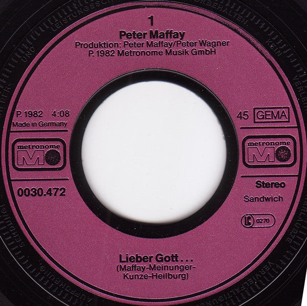 Peter Maffay : Lieber Gott ... / Dafür (7", Single)