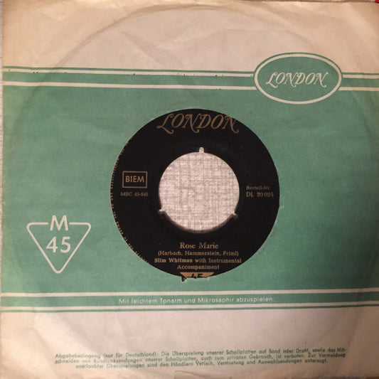 Slim Whitman : Rose Marie / Indian Love Call (7")