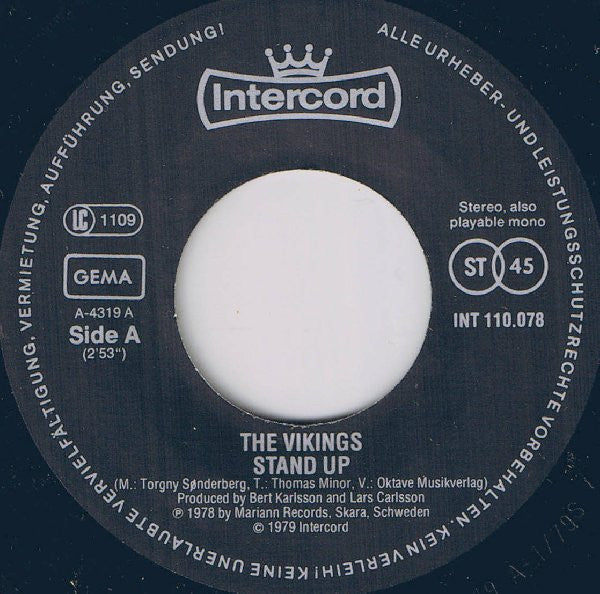 Vikingarna : Stand Up / Hello (7", Single)