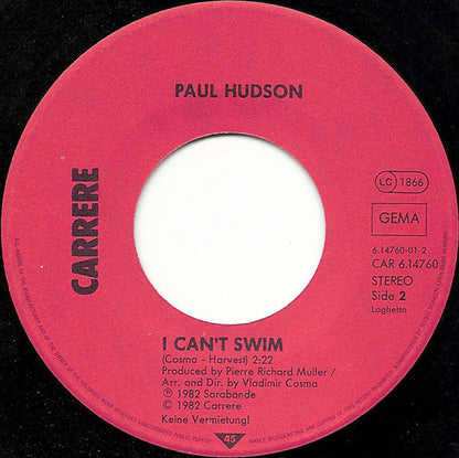 Richard Sanderson / Paul Hudson : Reality / I Can't Swim (7", Single)