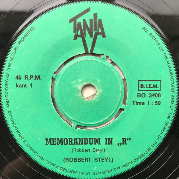 Robbert Steyl : Memorandum In "R"/2 By 2 (7", Single, Mono)