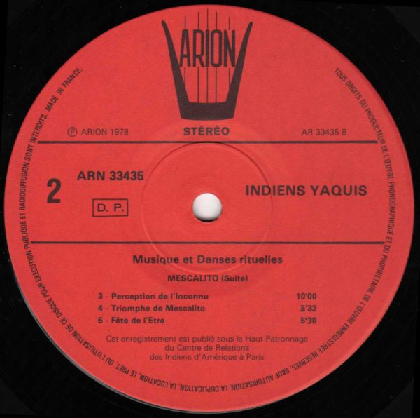 Yaqui : Musique Et Danses Rituelles (LP)