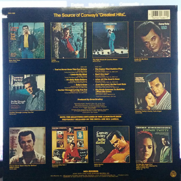 Conway Twitty : Conway Twitty's Greatest Hits Vol. II (LP, Comp, RE, Glo)
