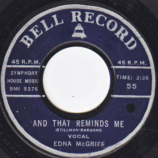Bruce Adams (2) / Edna McGriff : An Affair To Remember / And That Reminds Me (7", Single)