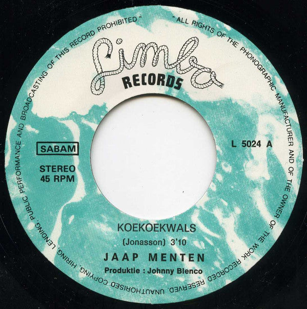 Jaap Menten : Koekoekwals / Bierwals (7", Single)