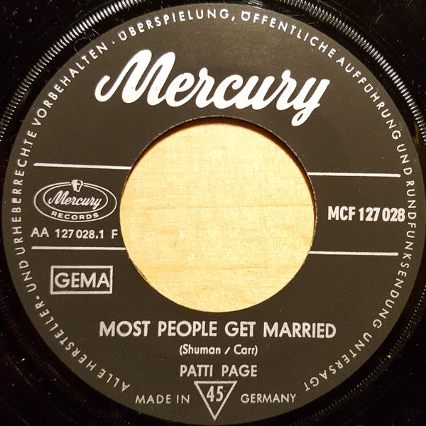 Patti Page With The Merry Melody Singers : You Don't Know Me / Most People Get Married (7", Single)
