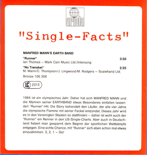 Manfred Mann's Earth Band : Runner (7", Single)