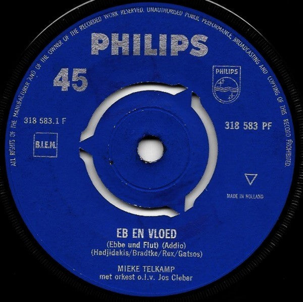 Mieke Telkamp : Eb En Vloed (7", Single, Mono)