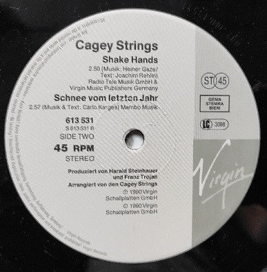 Cagey Strings : Heute Nacht (12", Single)