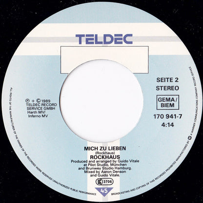 Rockhaus : Tanzen (Mitten Im November) / Mich Zu Lieben (7", Single)