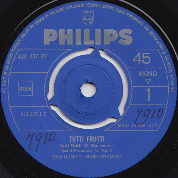 Trio Musette Frans Creemers : Tutti-Frutti (7", EP)