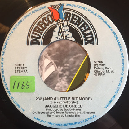 Jacquie DeCreed : 232 (And A Little Bit More) (7", Single)