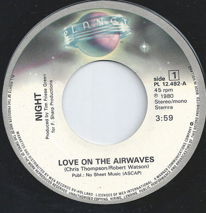 Night : Love On The Airwaves (7", Single)