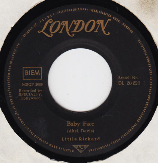 Little Richard : Baby Face / I'll Never Let You Go (7", Single)