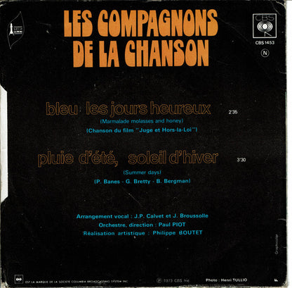Les Compagnons De La Chanson : Bleu Les Jours Heureux / Pluie D'Été, Soleil D'Hiver (7", Single)