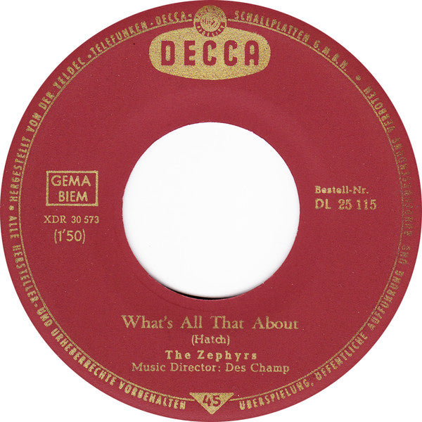 The Zephyrs (2) : What's All That About (7", Single)