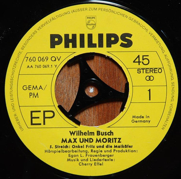 Wilhelm Busch : Onkel Fritz Und Die Maikäfer (7", EP)