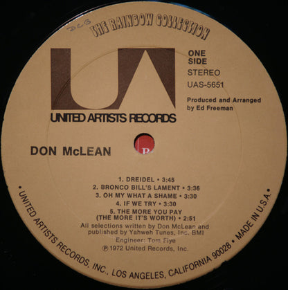 Don McLean : Don McLean (LP, Album)