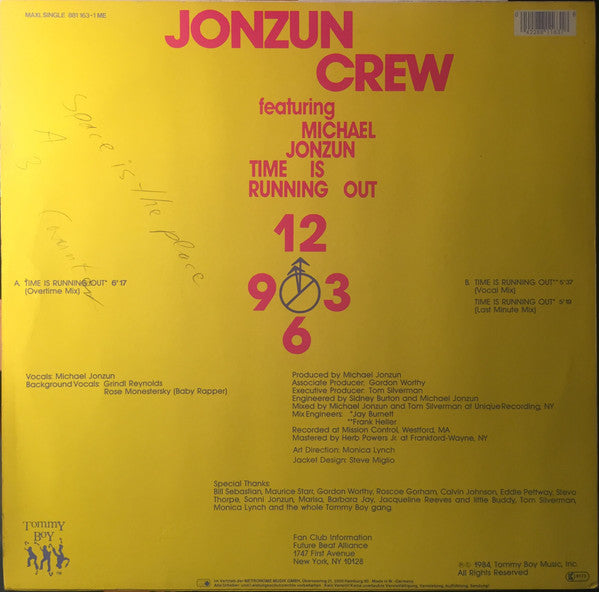 The Jonzun Crew : Time Is Running Out (12", Maxi)
