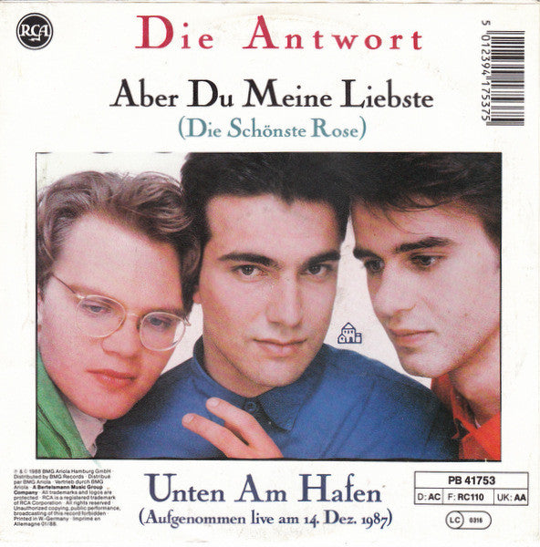 Die Antwort (2) : Aber Du Meine Liebste (Die Schönste Rose) / Unten Am Hafen (7", Single)