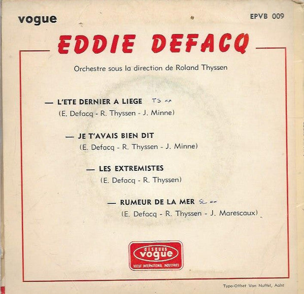 Eddie Defacq : L'été Dernier à Liège (7", EP)
