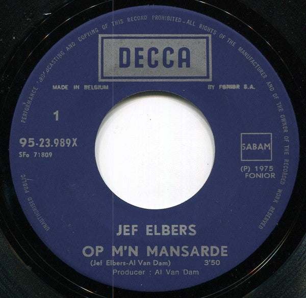 Jef Elbers : Op M'n Mansarde (7")