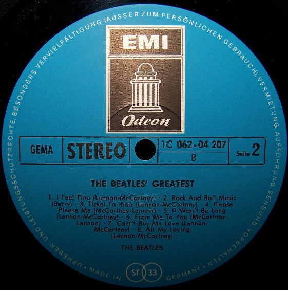The Beatles : The Beatles' Greatest (LP, Comp, RE)