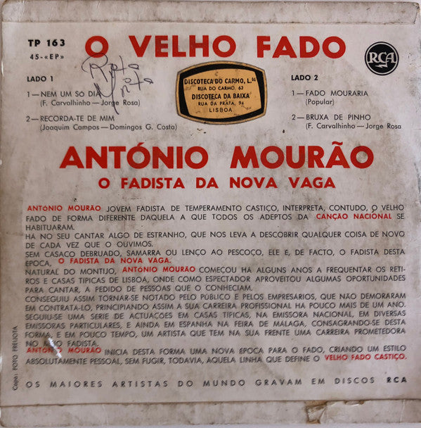 António Mourão : O Velho Fado (7", EP)