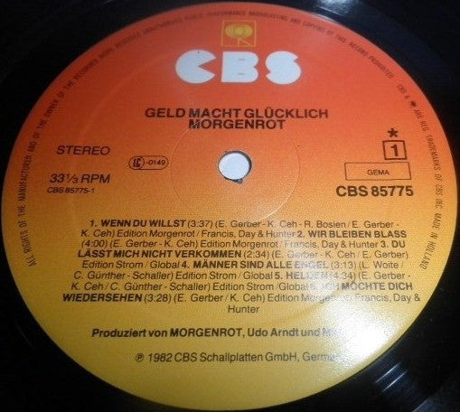 Morgenrot : Geld Macht Glücklich (LP, Album)