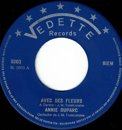 Annie Duparc : Avec Des Fleurs (7", Promo)