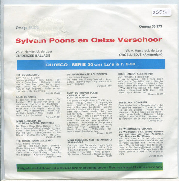 Sylvain Poons & Oetze Verschoor : Zuiderzee-Ballade (7", Single)