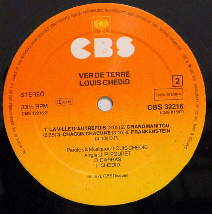 Louis Chedid : Ver De Terre (LP, Album, RE)