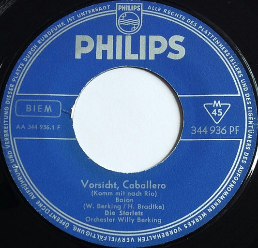 Die Starlets : Vorsicht, Caballero / Bella Susanna (7")