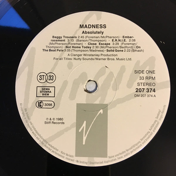 Madness : Absolutely (LP, Album, RE)