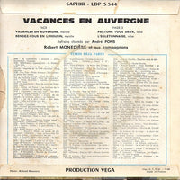 Robert Monédière Et Ses Compagnons : Vacances En Auvergne (7", EP)