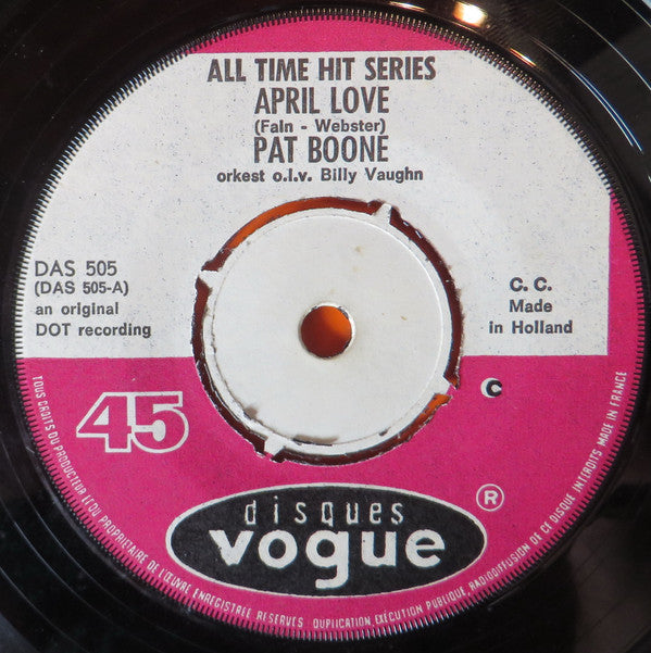 Pat Boone : April Love / Love Letters In The Sand (7", Single)