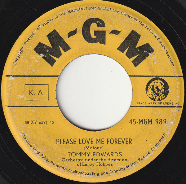 Tommy Edwards : It's All In The Game (7", Single)
