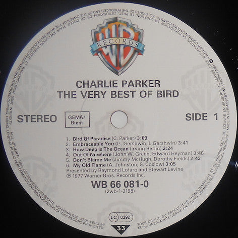 Charlie Parker : The Very Best Of Bird (2xLP, Comp, Gat)