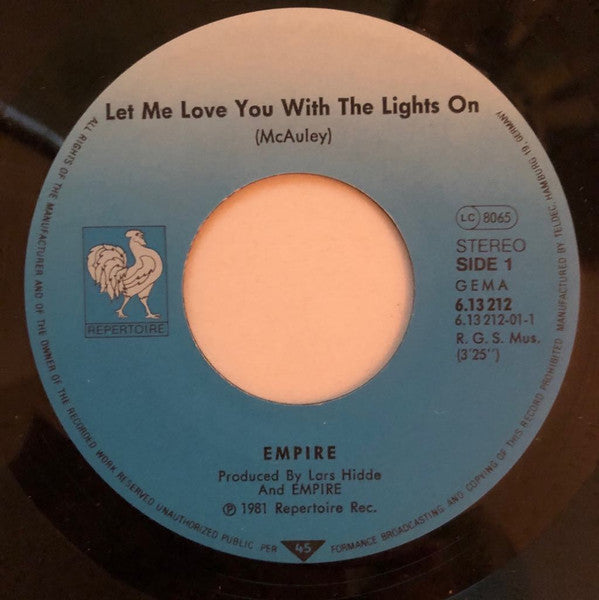 Empire (8) : Let Me Love You With The Lights On (7", Single, Promo)